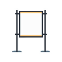 Clean white board with dark frame on black backdrop