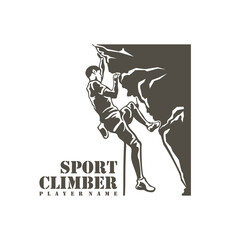 Climber logo design vector. Silhouette Climber Template Illustration. Icon Symbol