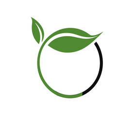 100% organic vector icon logo design template