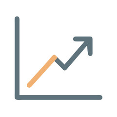Minimalist growth chart with arrow indicating upward trend