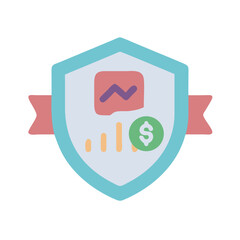Financial security shield showing growth chart and dollar symbol