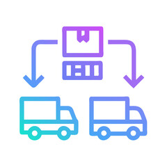 Shipping process icon showcasing delivery logistics and transport efficiency