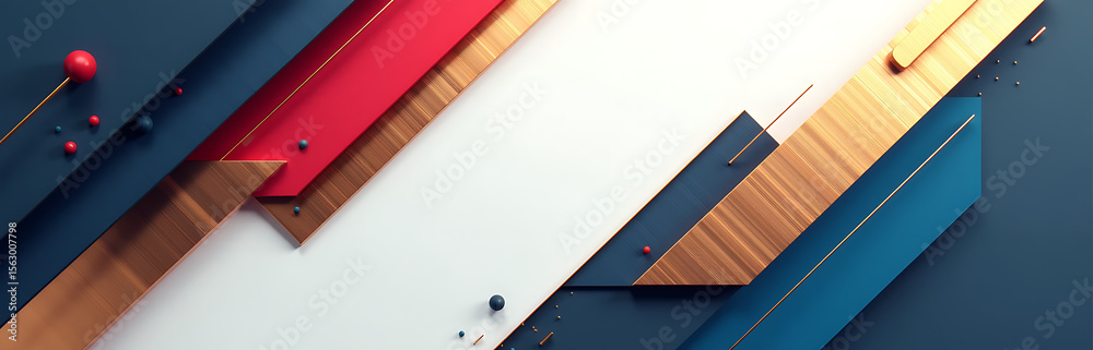 Poster geometric shapes lines create modern design minimalist aesthetic incorporating color gradients metal