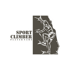 Climber logo design vector. Silhouette Climber Template Illustration. Icon Symbol