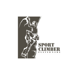 Climber logo design vector. Silhouette Climber Template Illustration. Icon Symbol