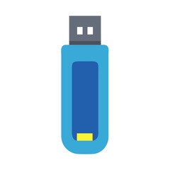 Minimalistic blue flash drive on black background illustration