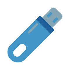 Blue USB flash drive on a black background illustration