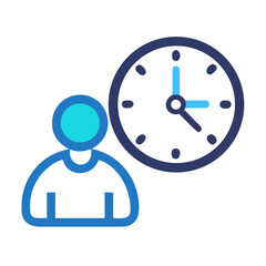 Time management schedule concept with human figure and clock