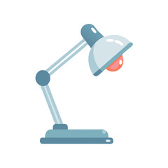 Modern flat design lamp illustration against black background