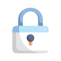 Stylized padlock icon isolated on black background, security concept