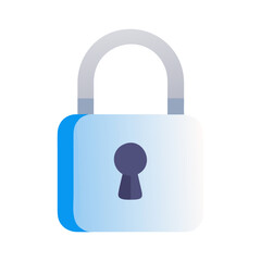 Blue and white lock icon on black background illustration