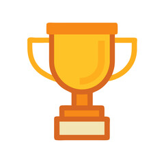 Isolated golden trophy graphic on black background for award