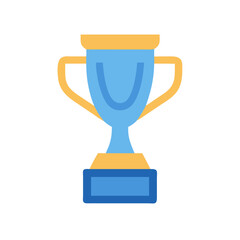 Blue and gold trophy icon on black background image