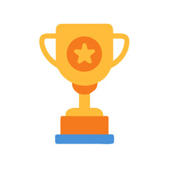 Gold trophy icon on dark background symbolizing achievement success