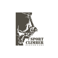 Climber logo design vector. Silhouette Climber Template Illustration. Icon Symbol
