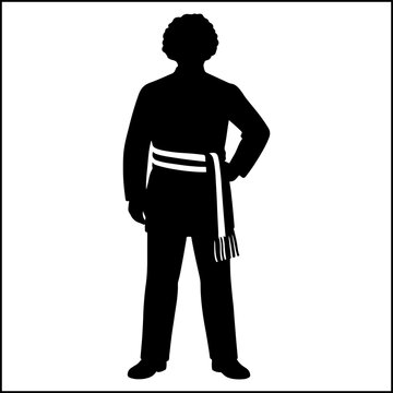 Louis Riel with Sash Silhouette Vector