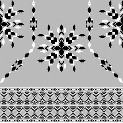 Geometric ethnic boho seamless pattern. Tribal vector texture. Embroidery on fabric. Patchwork texture. Tribal pattern. Native ethnic pattern. Wallpaper, textiles, elaborate borders, and backgrounds.