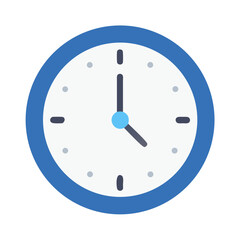 Flat design clock face showing the time ticking away
