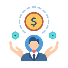 Person juggling savings and investments for financial management illustration