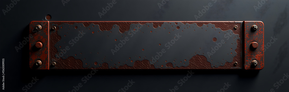 Aufkleber dark rusty metal texture background wide banner black abstract background also called rust grunge