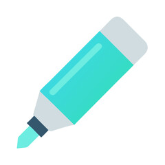 Isolated aqua marker on black background, school or office supply