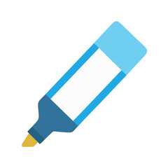 Single blue marker on black background, clean flat illustration