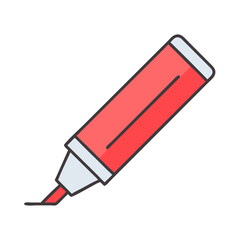Red marker illustration with black background for creative projects