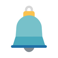 Fototapeta premium Blue flat design notification bell symbol on black background