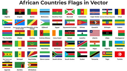 Vector Collection of African Countries National Flags
