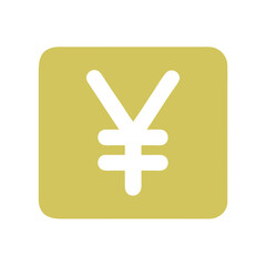 Obraz premium Japanese Yen Currency Symbol on Gold Background, Flat Design
