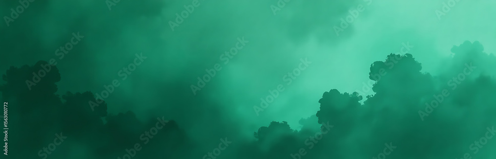 Aufkleber dark emerald green dominates abstract watercolor background allowing ample space creative artistic e
