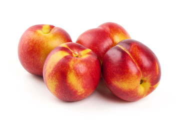 Nectarines, Fresh Fruit, isolated on white background