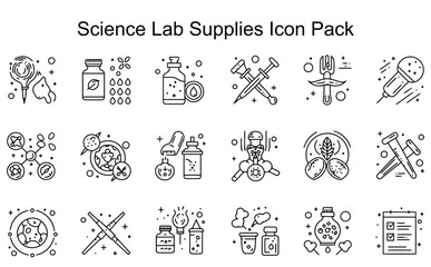 Fototapeta premium Science Lab Supplies Icon Pack