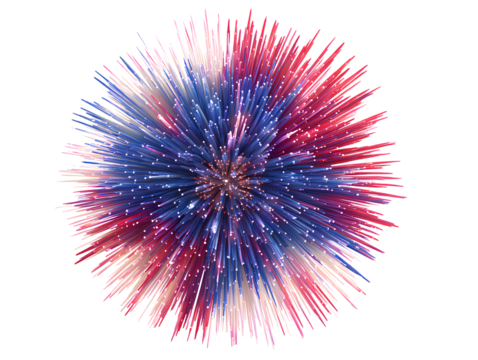 Celebration firework display illustration white background