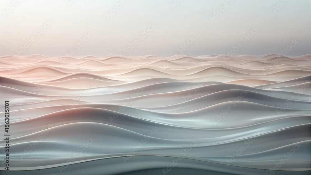 Wall mural serene abstract undulating waves in soft pastel hues a calming background image of gentle, flowing c