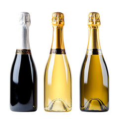 Champagne Varieties: Black, Brut, and Ros&eacute; Sparkling Wine Bottles
