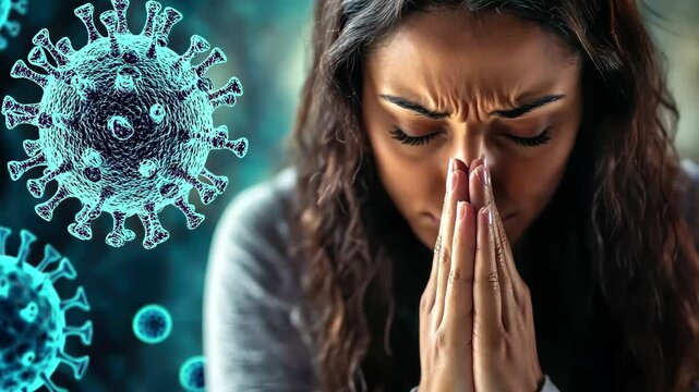 Christians gather for prayer indoors during coronavirus pandemic for spiritual support and healing, New coronavirus, indoor worship of Christians, praying for Gods help and power