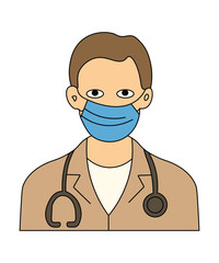 Male Doctor Wearing Medical Mask