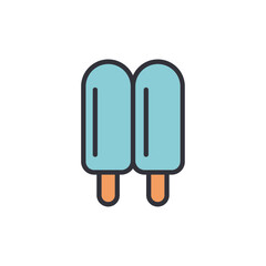 Double The Fun Two Popsicles Together Icon On Transparent Background