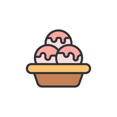 Delightful Ice Cream Dessert Illustration In A Bowl On Transparent