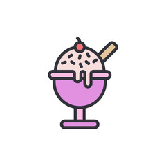 Illustration Of A Sweet Ice Cream Dessert On A Transparent Background