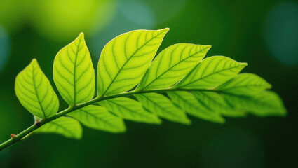 Beautiful Green Leaves With Natural Texture Capturing Freshness, Nature and Organic Growth.