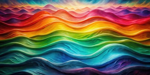 Serene Spectrum A Vibrant Tapestry of Rolling Hills in a Rainbow of Hues