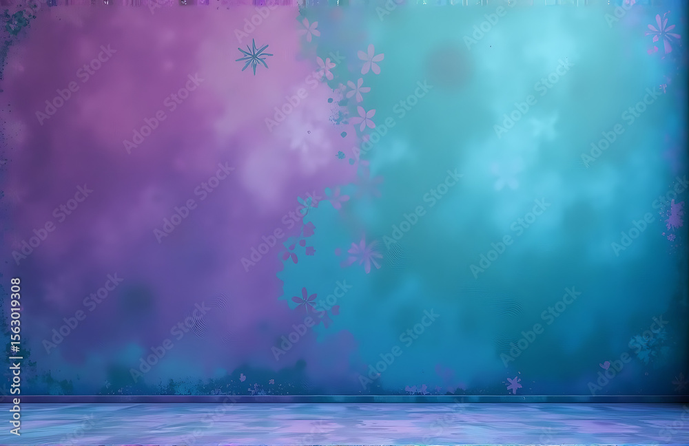 Poster purple blue green abstract background provides versatile canvas design gradient toned wall adds uniq