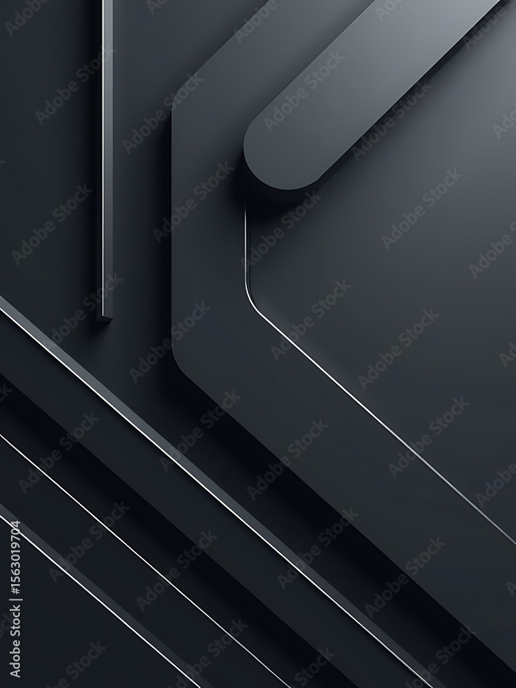 Aufkleber modern design features dark gray silver geometric pattern shadows gradients effect minimalist