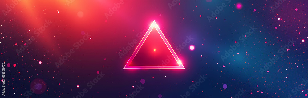 Poster modern background features geometric triangle color gradient includes various hues neon metallic tones abstract