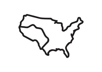 Map of united states line art vector, Map of united states icon