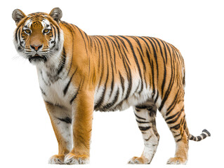 Obraz premium Royal Bengal tiger standing pose transparent background