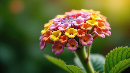 Lantana Strigocamara Flower Displayed With Space Around for Text or Design in a Bright Natural Setting.