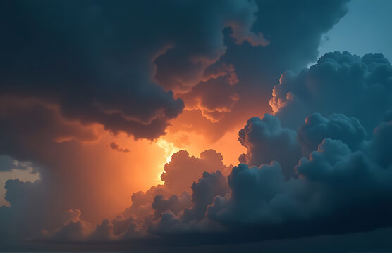 dark ominous sky looms clouds fire evoking storms hurricanes sense impending doom destruction